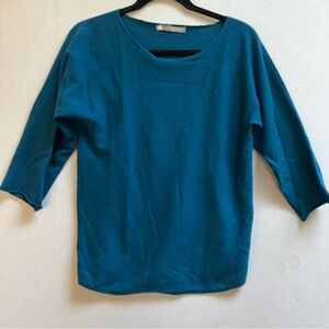 IN Cashmere Teal 3/4 Sleeve Sweater S/M